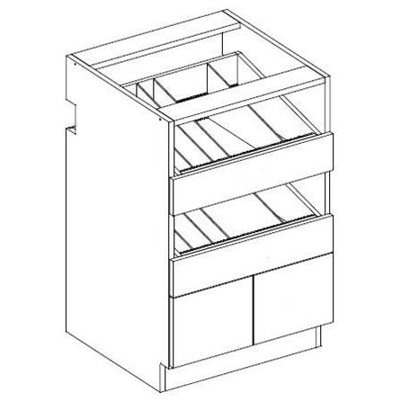 RX08-4 Two Drawer Vial /  Two Standard Drawer Bottle Unit