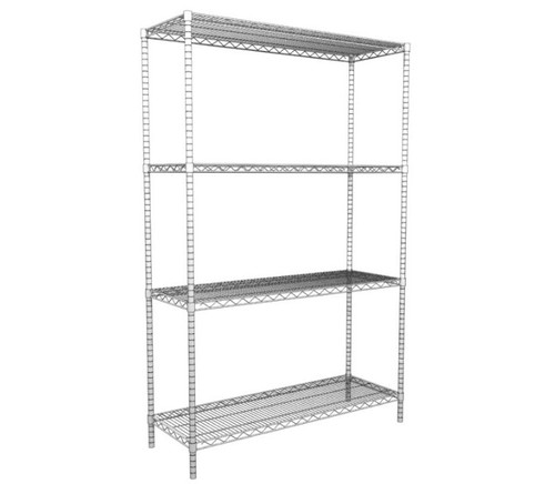 Four Post Wire Shelving System, Charcoal