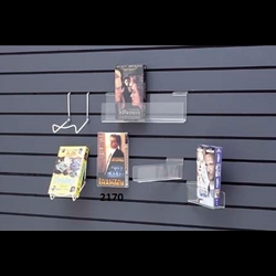 4 x 7 x 1.25 Acrylic Slatwall Video/Book Tray